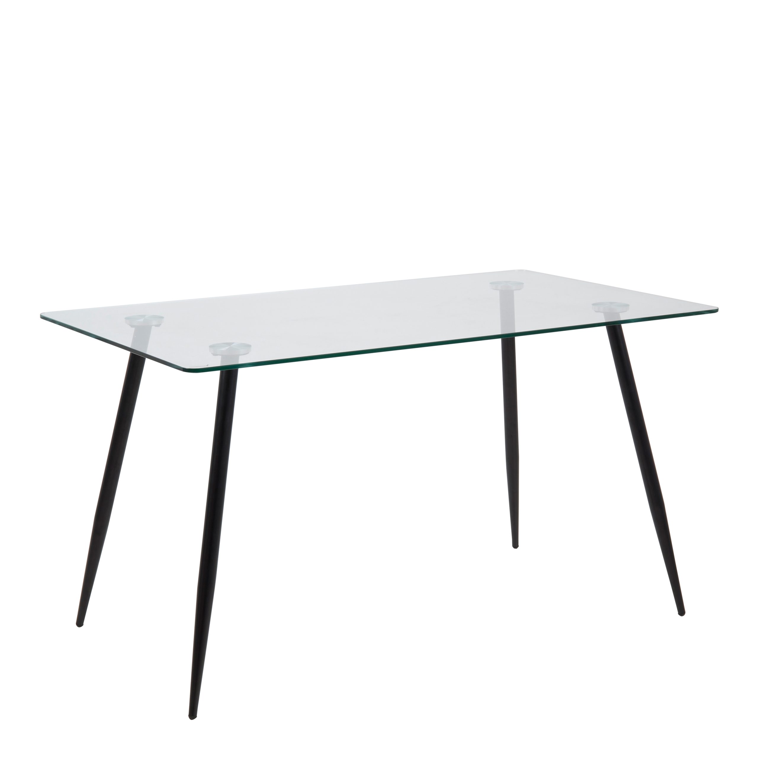 90AH000015905_1 Wilma Dining Table with Glass Top 140x80cm - Image 1