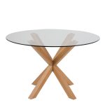 Heaven Round Dining Table with Glass Top 119x75.5cm - Image 2