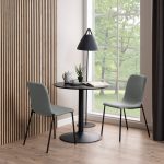 Ibiza Small Round Caf? Table with Black Ash Top and Matt Black Base - Image 2