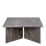 Vega Square Coffee Table with Marron Marble Top 90cm - Image 2