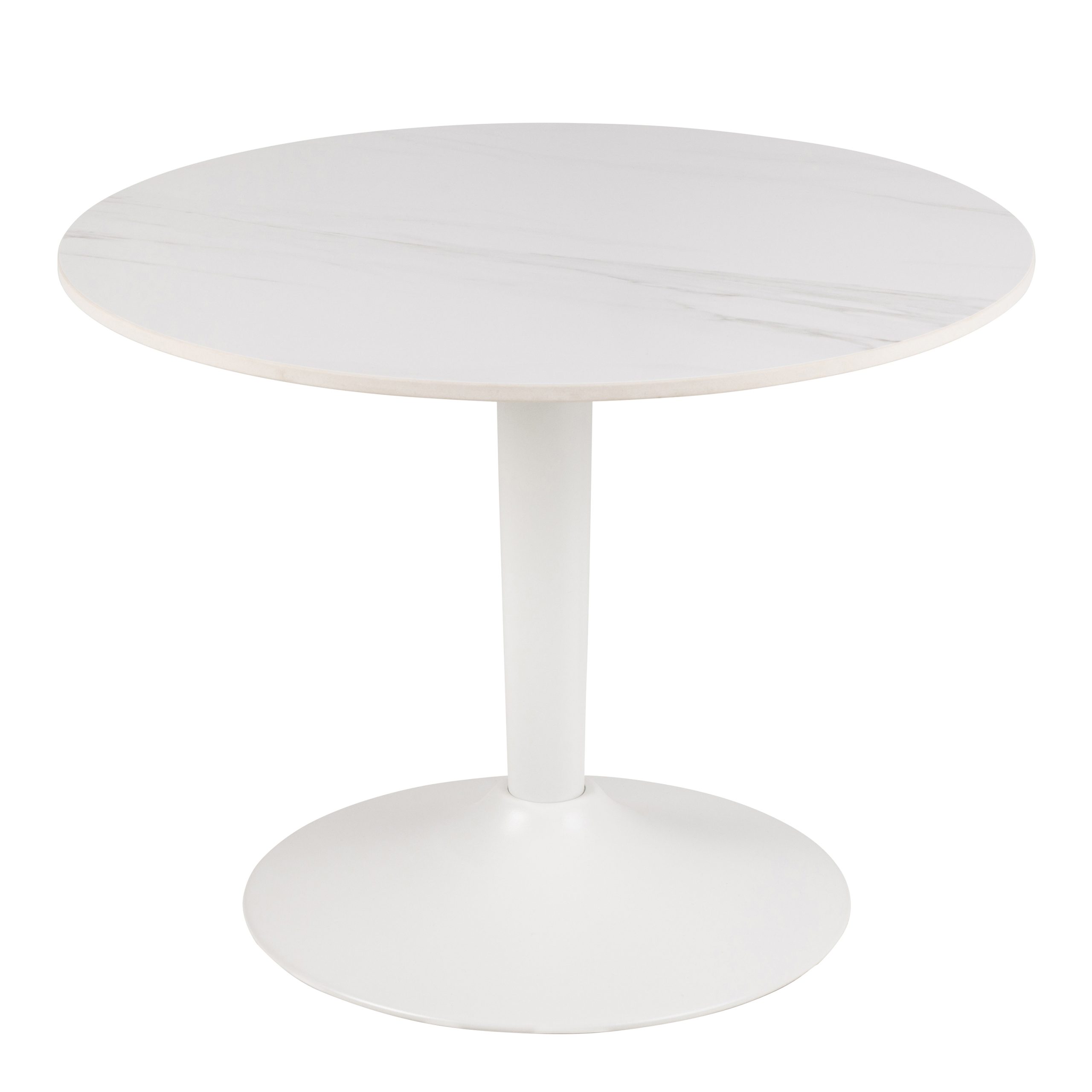 90AH000022713_1 Malta Ceramic Round Coffee Table in White 60x45cm - Image 1