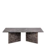 Vega Rectangular Coffee Table with Marron Marble Top 140cm - Image 2