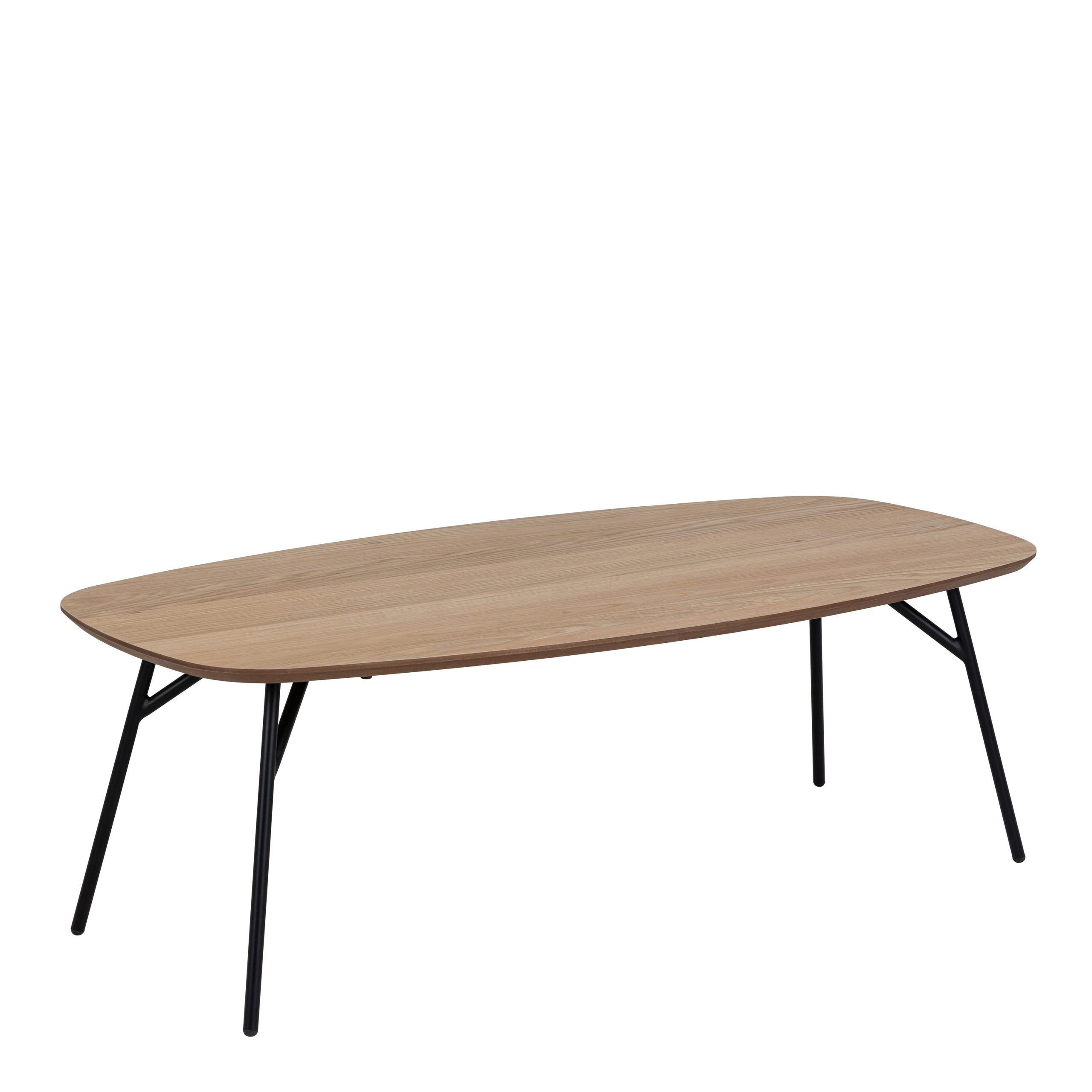 90AH000023594_1 Caracas Rectangular Coffee Table in Oak and Matt Black - Image 1
