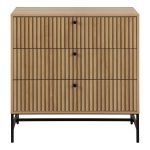 Albany Chest of 3 Drawers in Oak/Black Legs - Image 2