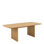 Christo Dining Table in Oak 220x105cm including 6 Lima Dining Chairs with Armrest in Black - Image 2