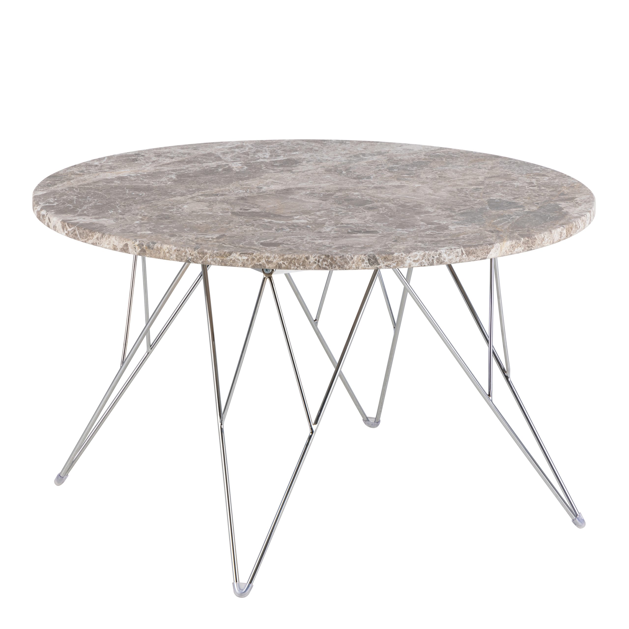 90AH000023716_1 Prunus Round Coffee Table with Grey-Brown Marble Top - Image 1