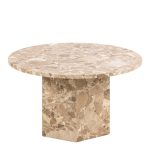 Naxos Round Coffee Table in Brown Marble - Image 2