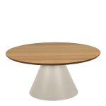 Soli Round Coffee Table in Oak/Grey 85x40cm - Image 2