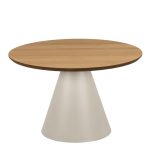 Soli Low Round Coffee Table in Oak/Grey 65x43cm - Image 2