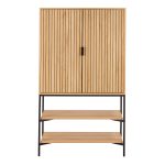 Jaipur Cabinet 2 Doors 3 Shelves With Oak Lamella Front - Image 2