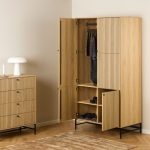 Albany Wardrobe 4 Doors in Black/Oak - Image 3