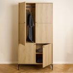 Albany Wardrobe 4 Doors in Black/Oak - Image 2