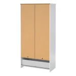 Naia Wardrobe with 2 Doors 1 Drawer in White High Gloss - Image 4