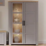 Bohol 2 Door Display Cabinet in Riviera Oak/Grey Oak