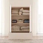 Alice Springs 2 Door Low Wardrobe with Push-to-Open Doors and Drawer in Sand - Image 3