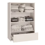 Alice Springs 2 Door Low Wardrobe with Push-to-Open Doors and Drawer in Sand - Image 4