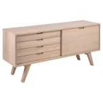 A-Line Sideboard with 4 Drawers and Sliding Door in White Oak - Image 2