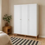 Wensley 3 Door Wardrobe in Light Grey and Oak