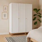 Wensley 3 Door Wardrobe in Light Grey and Oak - Image 2