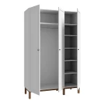 Wensley 3 Door Wardrobe in Light Grey and Oak - Image 4