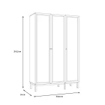 Wensley 3 Door Wardrobe in Light Grey and Oak - Image 5