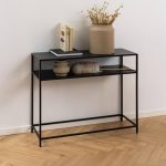 Newcastle Console Table with Open Shelf in Matt Black