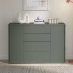 Alice Springs Wide Sideboard with 4 Drawers & 2 Doors with Push-to-Open in Sage Green