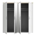 Bohol 2 Door 2 Mirrored Door Wardrobe in Riviera Oak/White - Image 4