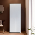 Alice Springs Tall Shoe Cabinet with 4 Doors Push-to-Open in Light Grey