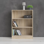 Basic Low Wide Bookcase (2 Shelves) in Oak