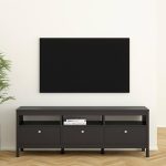 Madrid TV Unit 3 Drawers in Matt Black