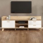 Ikast TV-unit with 1 Door  2 Drawers in Jackson Hickory and White