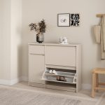 Naia Shoe cabinet 2 Tilting Doors 1 Door  1 Drawer in Cashmere