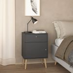 Cumbria Nightstand 1 Door  1 Drawer Dark Grey