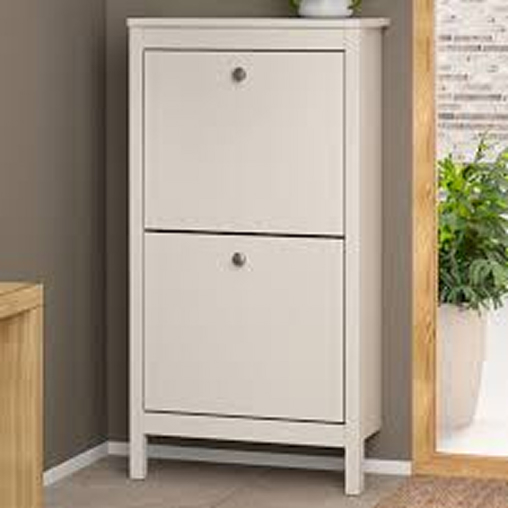 eurhwiue Madrid Shoe Cabinet 2 Flip Down Doors in Cashmere - Image 1