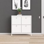Madrid Shoe Cabinet 4 Flip Down Doors in White