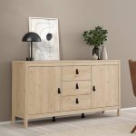 Barcelona Sideboard 2 Doors  3 Drawers in Jackson Hickory Oak