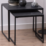 Infinity Nest of Tables in Black Matt Set of 2