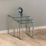 Katrine Nest of Tables with Glass Top Set of 3