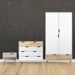 Oslo 4 Piece Bedroom Set White & Oak