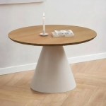 Soli Low Round Coffee Table in Oak/Grey 65x43cm