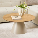 Soli Round Coffee Table in Oak/Grey 85x40cm