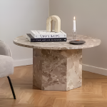 Naxos Round Coffee Table in Brown Marble