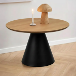 Soli Round Coffee Table in Oak/Black 65x43cm