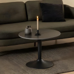 Malta Ceramic Round Coffee Table in Matt black 60x45cm