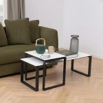 Katrine Coffee Table Set with White Ceramic Akranes Top