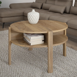 Tobago Round Coffee Table with Open Shelf in Mauvella Oak