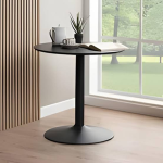 Ibiza Small Round Caf? Table with Black Ash Top and Matt Black Base