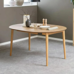 A-Line Round Extendable Dining Table in White Oak 120/220 x 120 x 75cm