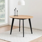 Georgetown Round Dining Table in Oak & Black